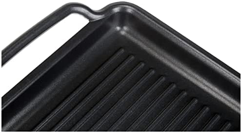 Monix Solid+ Cast Aluminium Non-Stick Ribbed Hot Plate, 40 cm, Black