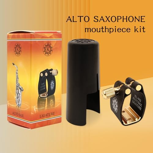 Alto Saxophone Ligature Fastener Compact Durable Artificial Leather for Alto Saxophone Rubber Mouthpiece