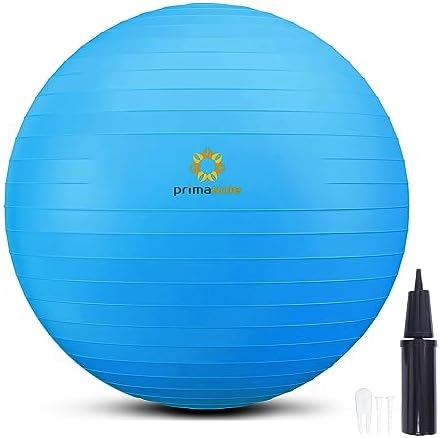 Primasole Exercise Ball for Balance Stability Fitness Workout Yoga Pilates at Home Office & Gym Birthing Ball for Pregnancy, Office Ball Chair