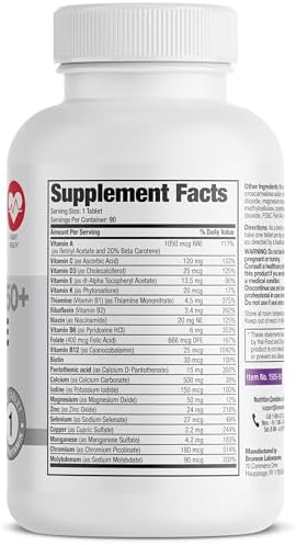 Bronson ONE Daily Women 50+ Complete Multivitamin Multimineral, 180 Tablets | Once-Daily, Targeted Nutrition For Active Women Over 50, Non-GMO, Gluten-Free, Soy-Free