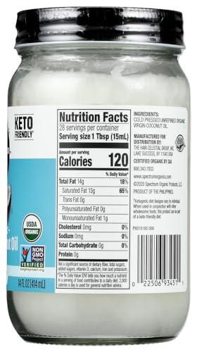 Spectrum Unrefined Organic Virgin Coconut Oil -- 14 fl oz - 2 pc