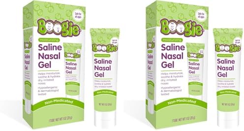 Boogie Moisturizing Saline Nasal Gel for Babies & Kids - 1 oz (3 Pack) | Fragrance Free - Drug-Free Formula - Made with Aloe and Natural Saline - Soothes and Hydrates Dry or Irritated Noses