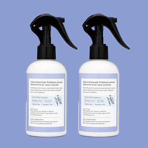 Fresh Wave Lavender Room and Fabric Air Freshener Spray, 2-Pk, 8 oz | Plant-based formula, Pet-safe and people-safe, Fabric and room deodorizer