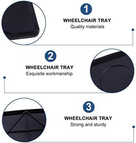 EXCEART Wheelchair Tray Table with Cup Holder Detachable Portable Lap Tray for Wheelchair Accessories Dining Reading Writing Aid Black 20.5X11.8 Inch