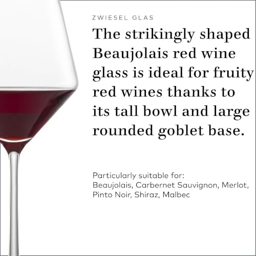 ZWIESEL GLAS Pure Beaujolais Red Wine Glasses (Set of 6), Wine Glasses for Red Wine, Dishwasher-Safe Machine-Made Tritan Crystal Glasses