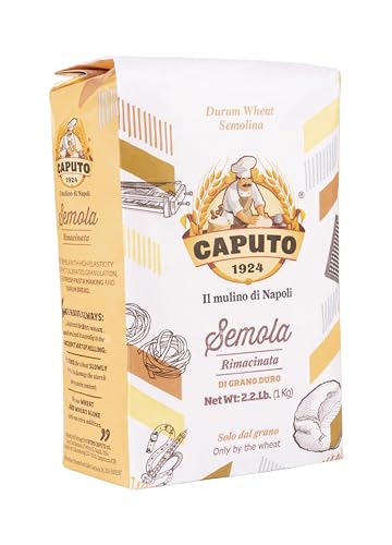 Antimo Caputo Semolina Wheat Flour 2.2 LB (Pack of 6) Bulk - Italian Durum Semola Di Grano - All Natural Dough for Fresh Pasta