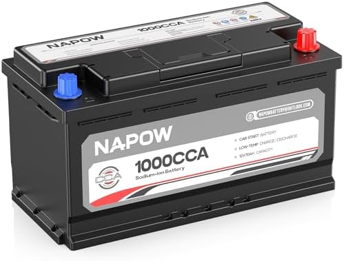 12V 70Ah Sodium Ion Car Battery, 1000CCA IP65 Waterproof Automotive Group Size 49 Battery for Car RV Marine