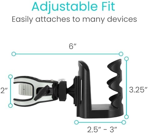 Vive Cup Holder for Walker, Wheelchair, Accessories, Stroller, Adults | Universal Clip-On Cup Holder for Bikes, Boats, Kayaks, Motorcycles