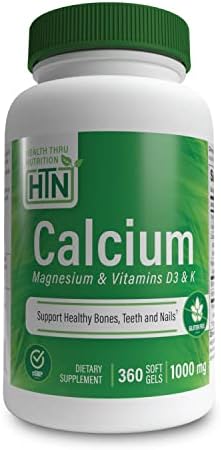 Health Thru Nutrition Liquid Calcium 1000mg, Magnesium 400mg, Vitamin D3 1,000iu and Boron | Bone Restore & Strength with 6 Calcium Complex | 3rd Party Tested | Non-GMO Gluten Free (Pack of 100) | Calcium 1000mg, Magnesium 400mg, Vitamin D3 1,000iu and B…