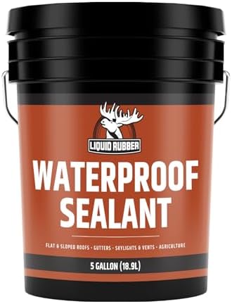 Liquid Rubber Waterproof Sealant - Roof & Gutter Coating, Black, 1 Quart | DIY Leak Repair Coating, Flexible Elastomeric Waterproofing Membrane for Flat & Low-Slope Roofs, Gutters, Concrete, Plywood