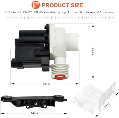 137221600 137108100 134051200 Washer Drain Pump by Beaquicy(365 DAYS WARRANTY) - Replaces 134740500 134740800 137151800 PS7783938 AP5684706