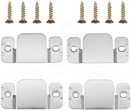 Mudder 4 Pieces Sectional Couch Connectors Metal Couch Clips Sectional Sofa Connector Interlocking Furniture Connector Bracket with Hardware