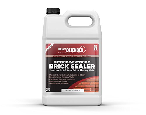 MasonryDefender Brick Sealer Satin Sheen - Water Based, Reduces Dust, Easy Clean - 1 Gallon