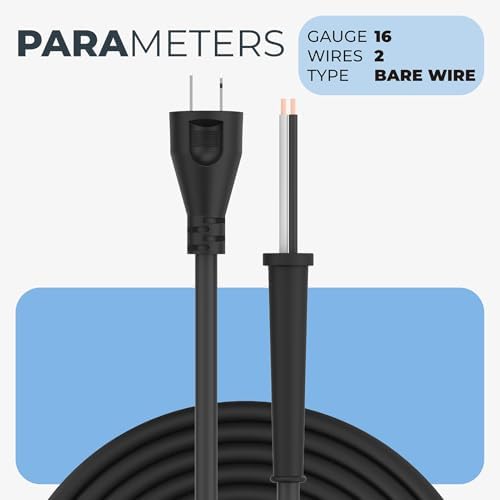 33007898 Power Cord, Compatible DW704 DW708 DW360 DW364 DWP849X DWP849 DW421, 10ft 16 Gauge 2 Wire Power Cord for Miter Saw, Circular Saw, Polisher