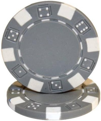 Brybelly Clay Composite Striped Dice 11.5-gram Poker Chips (100-pack) - Blank Non-denominated Poker Chips - Custom Cash Games and Home Casino Poker Nights
