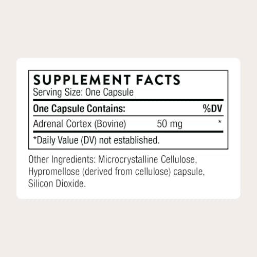 THORNE Adrenal Cortex, Bovine Adrenal Glandular Supplement, 60 Capsules | Supports Healthy Adrenal Function & Cortisol Balance