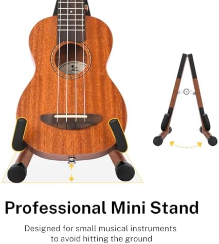 Donner Wood Ukulele Stand Mini Guitar Stand for Violin, Hush Guitar, Mandolin, Banjo, Folding Floor Stand A-Frame Holder for Small Musical Instruments