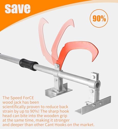SPEED FORCE 47 Inch TimberJack Forestry/Logging/Log Jack/Chainsaw/Log Lifter/Cant Hook/Timber Jack, Full Aluminum Construction, Strong & Sturdy