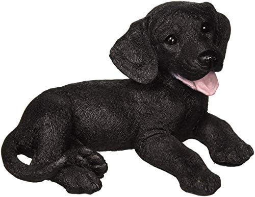 Design Toscano Labrador Retriever Dog Indoor/Outdoor Garden Statue, 9 Inch Wide, 15 Inch Tall, Cast Stone Resin, Black Painted Finish