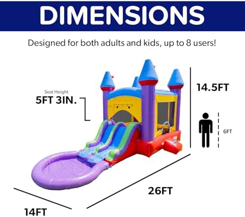 14x18 Jelly Bean Commercial Inflatable Bouncer Dual Slide Pool