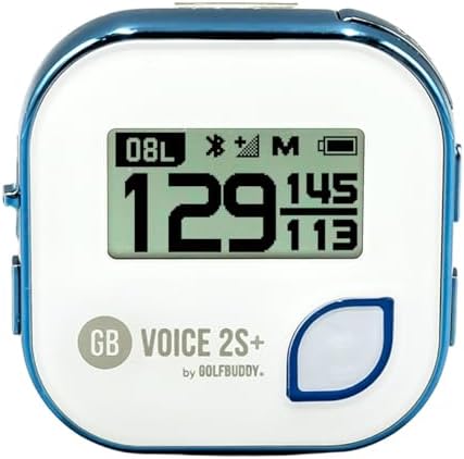 GOLFBUDDY Voice 2S+ Talking GPS Rangefinder, Clip on Hat Golf Navigation, Slope Mode on/Off, 18 Hours Battery Life, Shot Distance Measurement