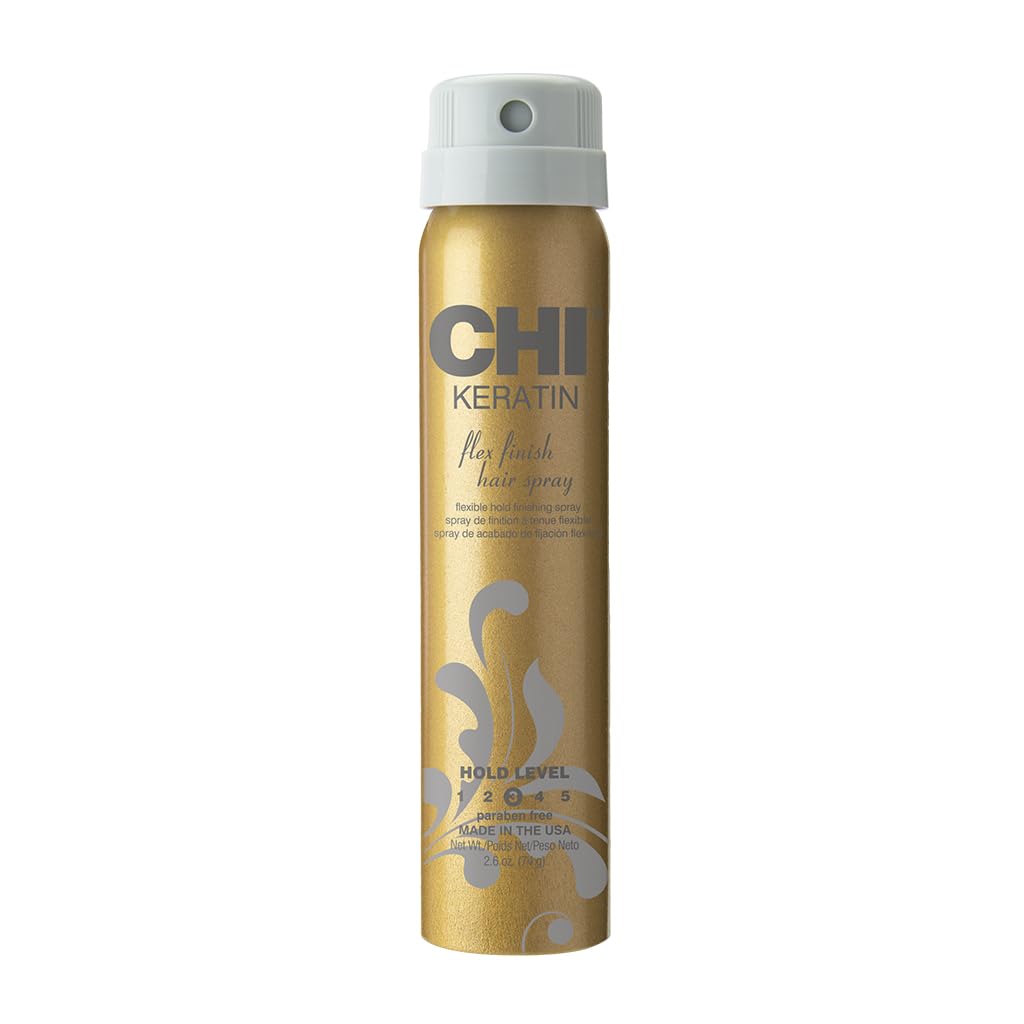 CHI Keratin Flex Finish Hair Spray, Lightweight, Long‑Lasting Hold & Smooth Styling, Controls Frizz, Flyaways & Seals Out Humidity, Professional Hair Finish Spray, Unscented, 10 Oz