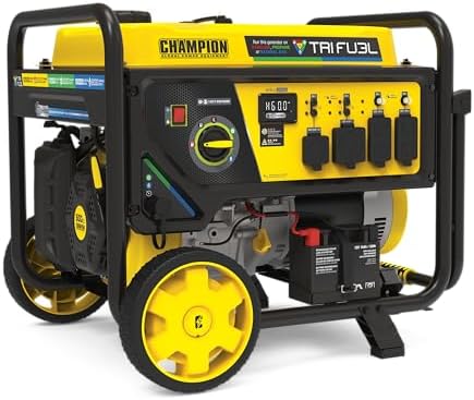 Champion Power Equipment 12,500-Watt Electric Start Tri Fuel Home Backup Portable Generator with Free 3-Year Warranty