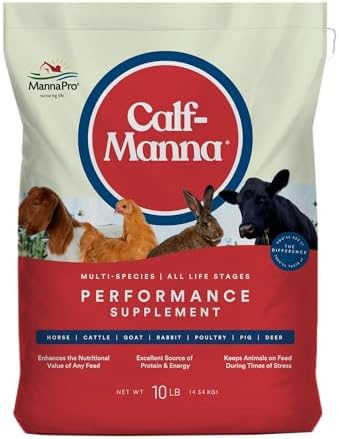 Manna Pro Calf-Manna Multi-Species Performance Supplement, 10 lb Bag | High-Protein Performance Supplement, Supports Growth & Weight Gain