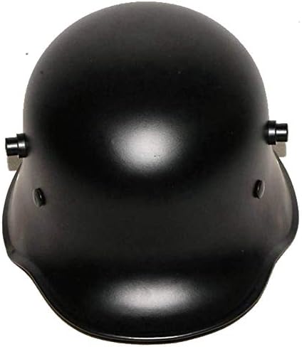German World War I M16 M18 M1916 Helmet Replica Black with Cowhide Lining and Chin Strap, 1PK