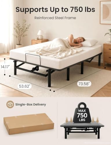 Mixcous King Adjustable Bed Frame with Zero Gravity Heavy Duty 750 lbs | Zero Gravity Anti-Snore Mode, Head & Foot Incline, Wireless Remote Control, Easy Assembly, Heavy Duty Frame