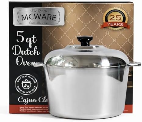 5 Quart Aluminum Dutch Oven - McWare by Cajun Classic Cookware