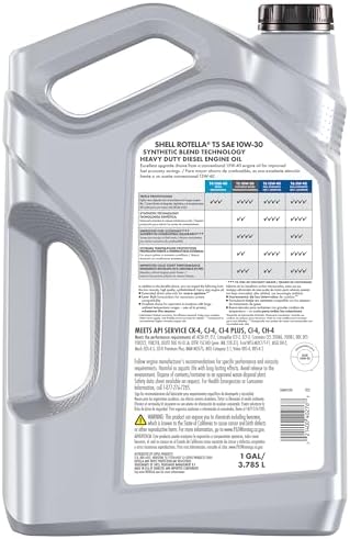 Shell Rotella T5 Synthetic Blend 15W-40 Diesel Engine Oil, 1 Gallon (3 Pack)