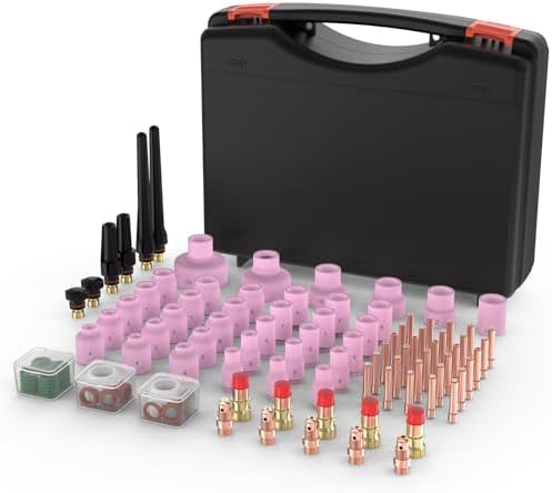 YESWELDER 49Pcs TIG Welding Torch Stubby Gas Lens #10 Glass Cup Kit