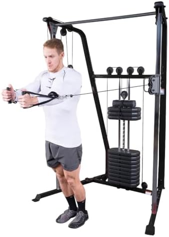 Body-Solid Best Fitness Functional Trainer Cable Machine, Full Body Workout Weight Stacks, Chest and Shoulder Exercise Home Gym LAT Pulldown Machines with 190lb Weights Stack