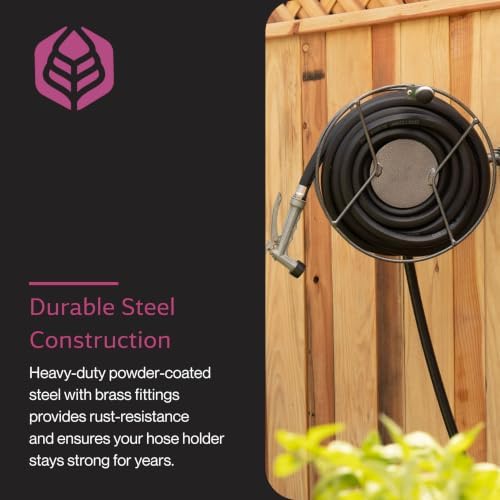 Yard Butler Hose Reel, 180 Degree Swivel, Wall Mount, 100-Foot Hose | Versatile Hose Reel, Great for Garden Hose Storage, Leakproof Design, Powder Coated Steel, Rust-Resistant, Tangle-Free