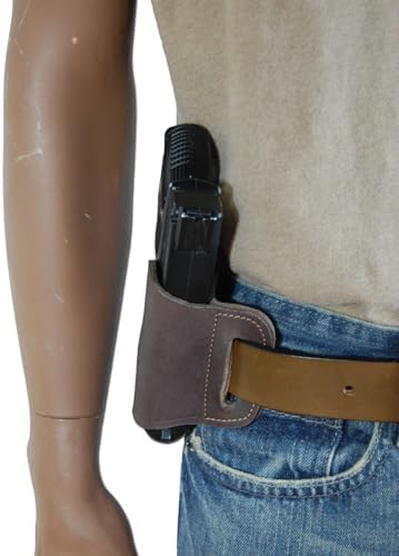 New Barsony Quick Slide Gun OWB Brown Leather Holster for Compact 9mm 40 45 Pistols
