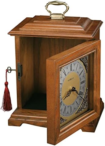 Howard Miller Memorial Continuum II Mantel Clock Urn Box 800-120 | Oak Yorkshire Wood Finish | Decorative Analog Roman Numeral Dial | Memorial