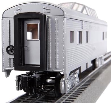 Lionel 684725 Santa Fe Add-On Vista Dome Car, O Gauge, Silver, Gray, Tan, black