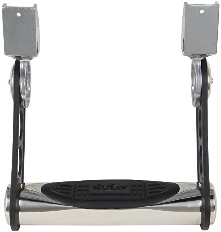 Bully AS-800 Universal Stainless Steel Tube Hoop Step Bar with Black Powder Coated Arms | Universal fit truck and SUV side step bar with polished