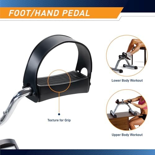 Marcy Under Desk Mini Pedal Leg and Arm Exercise Cycle with Adjustable Magnetic Resistance Leg Exercisers