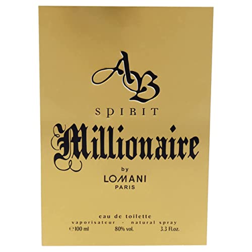 Lomani Ab Spirit Millionaire Eau De Toilette Spray for Men, Gold , 3.3 Ounce