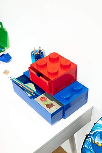 Room Copenhagen Lego Storage Brick 8 Desk Drawer, 8-Stud Stackable Tabletop Storage Box, 12.4 x 6.2 x 4.4 in