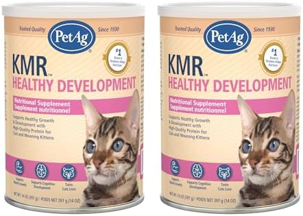 PetAg KMR Healthy Development - 14 oz, Pack of 2 - Great Tasting Nutritional Supplement for Cats and Weaning Kittens