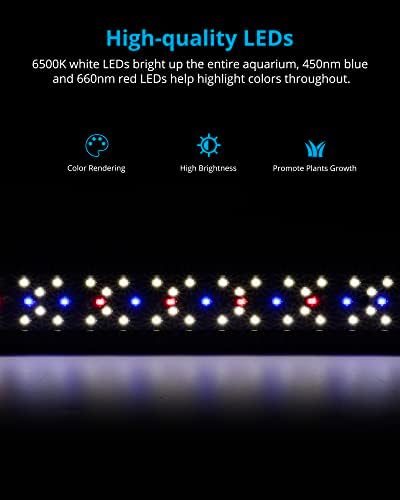 NICREW SkyLED Plus Aquarium Plant Light, Freshwater Fish Tank Light with Ramp Up and Dim Down