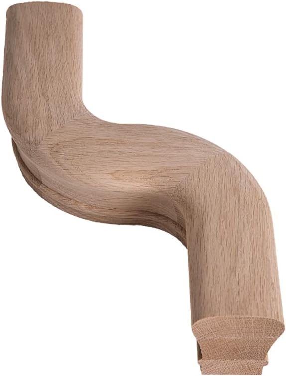 Red Oak 6010-8E 2-1/4 inch Width x 2-3/8 inch Tall Traditional Style Straight Wood Handrail for Stair Remodeling 8 feet Long