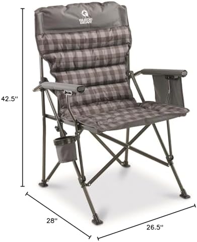 Guide Gear Oversized XL Comfort Padded Mammoth Camping Chair; Includes Carry Bag, Portable, Folding, Large Camp Lounge Chairs for Outdoor, Adults, Men and Women, Heavy-Duty 500-Pound Capacity Green