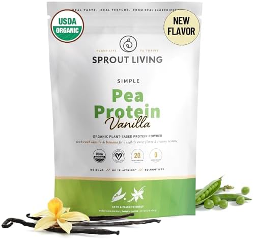 Sprout Living Organic Pumpkin Seed Protein Powder, Unflavored, 20 Grams of Plant Based Protein Powder Without Artificial Sweeteners, Non Dairy, Non-GMO, Vegan, Gluten Free (1 Pound, 14 Servings)