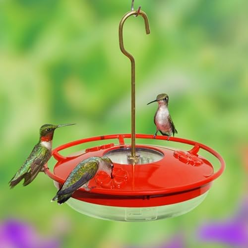 Aspects 430 Hummzinger Highview Mini Hummingbird Feeder, Red/Clear, 8 oz