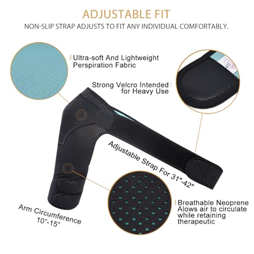 HUEGLO Shoulder Brace Men&Women Rotator Cuff Support for Pain Relief,Right