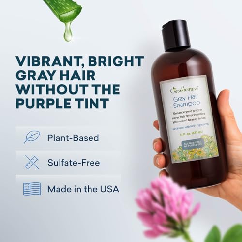 Just Nutritive Gray Hair Shampoo | Gray Hair Treatment | Just Natural Hair Care | Natural Shampoo 16 Oz
